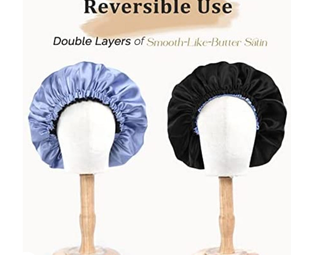Satin Silk Bonnets + Hair Tie Set