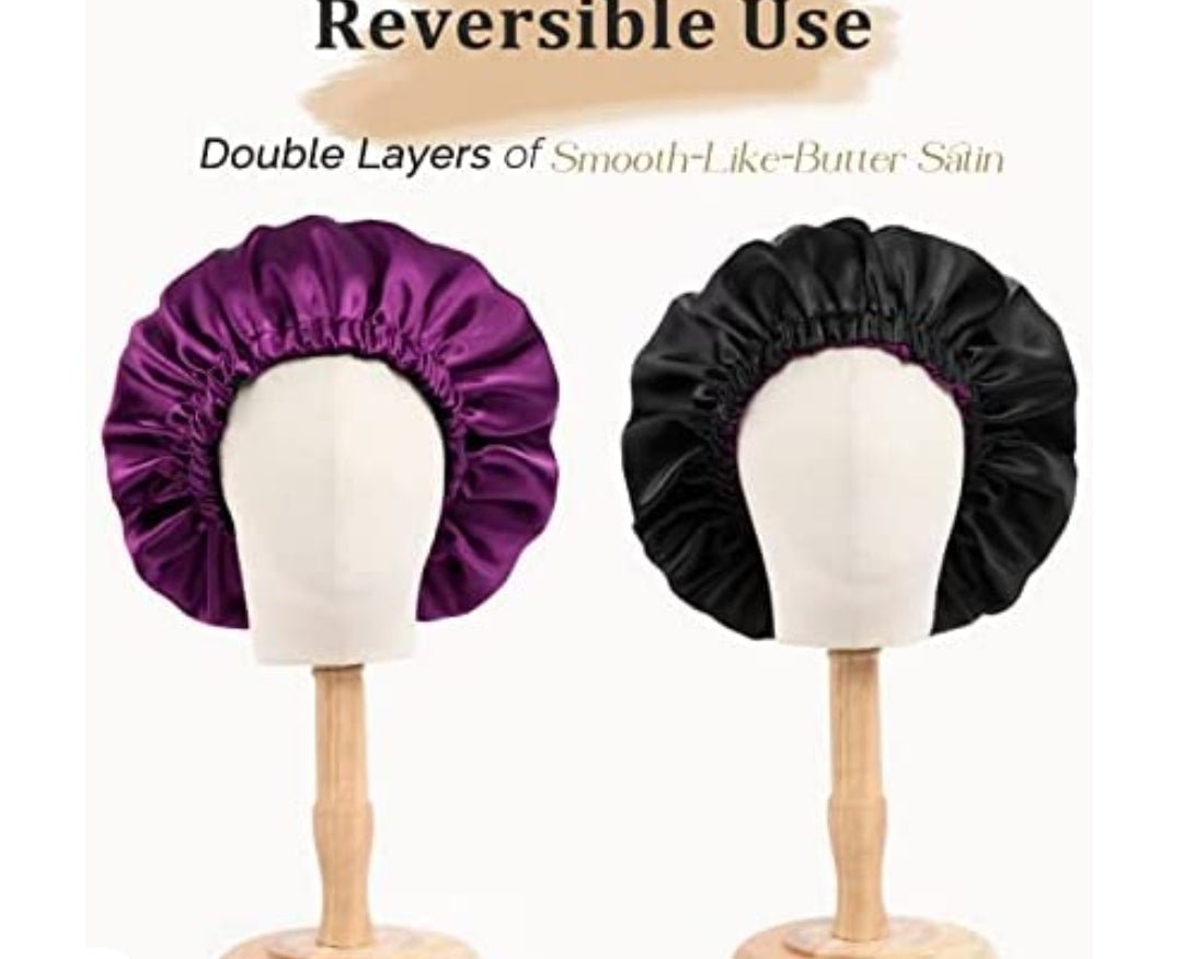 Satin Silk Bonnets + Hair Tie Set