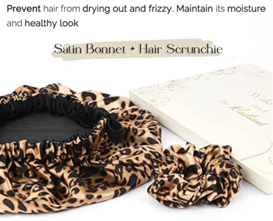 Satin Silk Bonnets + Hair Tie Set